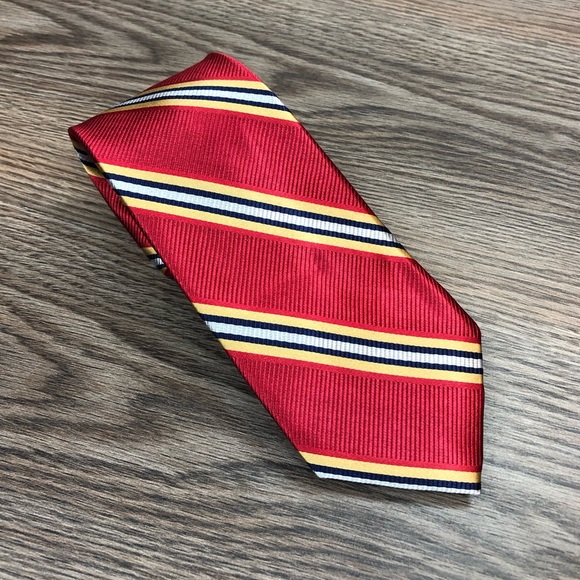 Santorelli Other - Santorelli NWT Red w/ Gold & Navy Stripe Tie